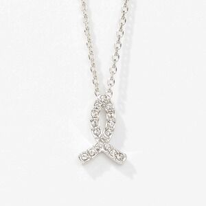 Touchstone Crystal by Swarovski Rhodium Ribbon Necklace